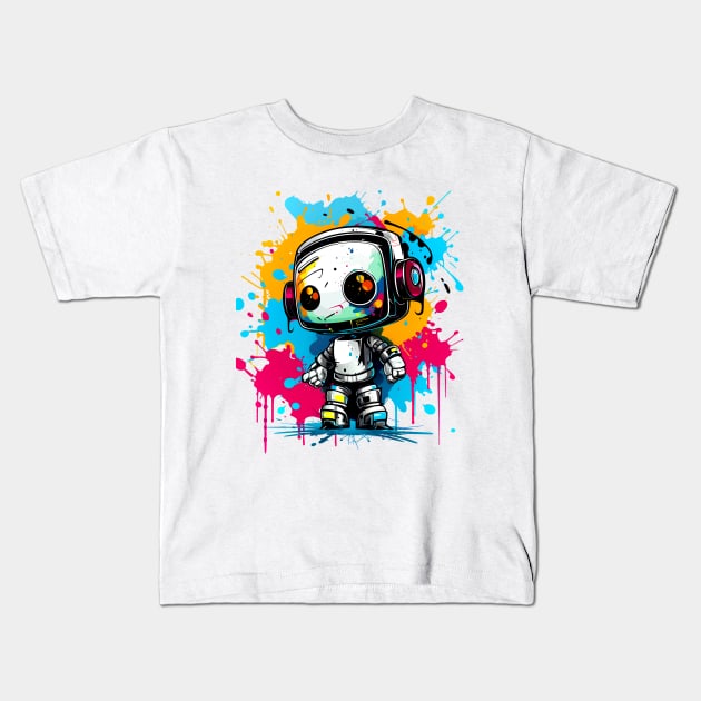 Cute cartoon Robot. Funny cyborg. Kids T-Shirt by AndreKENO